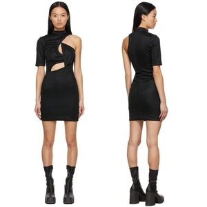 Stella McCartney Metallic Malisa Cutout Mini Dress Size 6 Black Sparkle